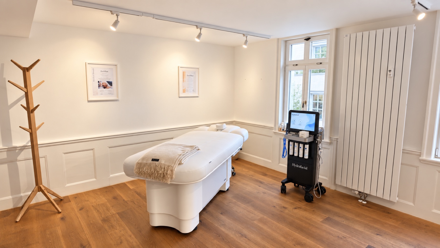 Behandlungsraum mit HydraFacial-Gerät im NØRVAL Studio in Bad Homburg